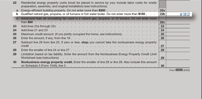 Form 5695 for Boiler or Furnace Form 5695 for Boiler or Furnace