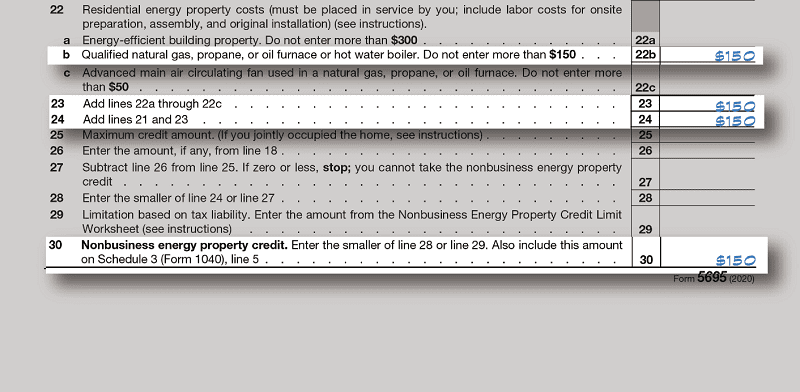 Form 5695 for Boiler or Furnace1 Form 5695 for Boiler or Furnace