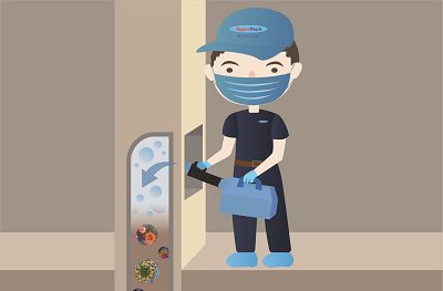 Supertech-Technician-sanitizing-ducts Supertech-Technician-sanitizing-ducts