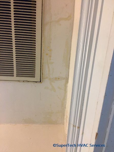 Attic AC leaking water damage to ceiling st Attic AC leaking water damage to ceiling st