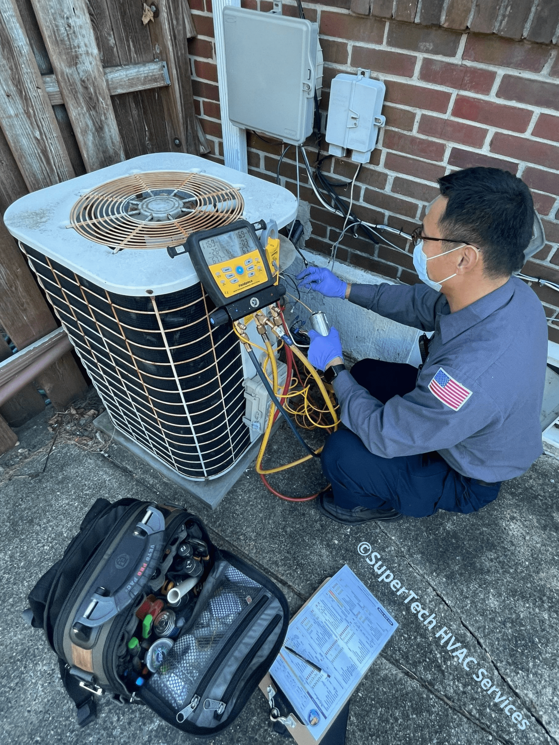 HVAC inspection checking capacitor HVAC inspection checking capacitor