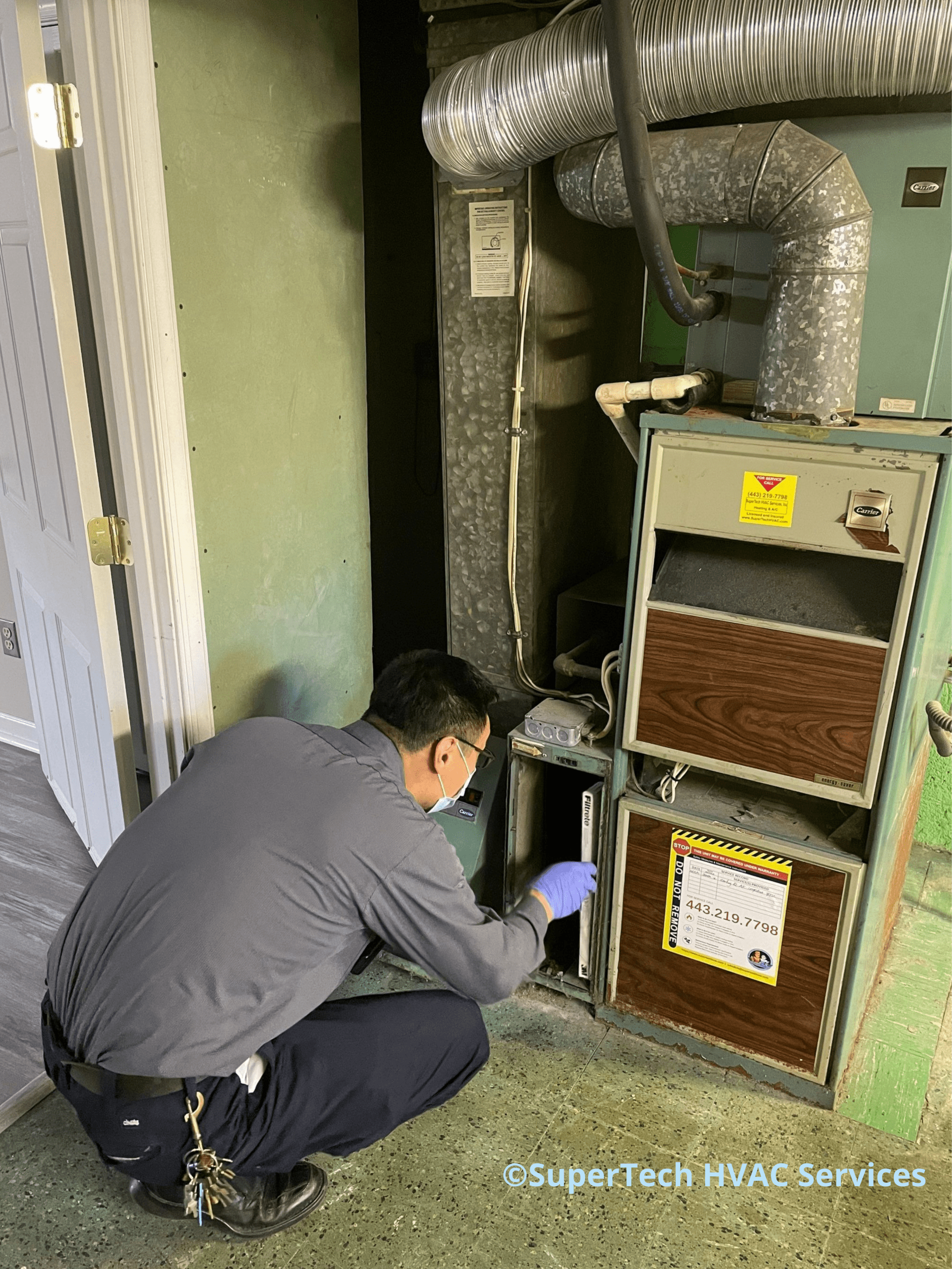 inspecting furnace filter
