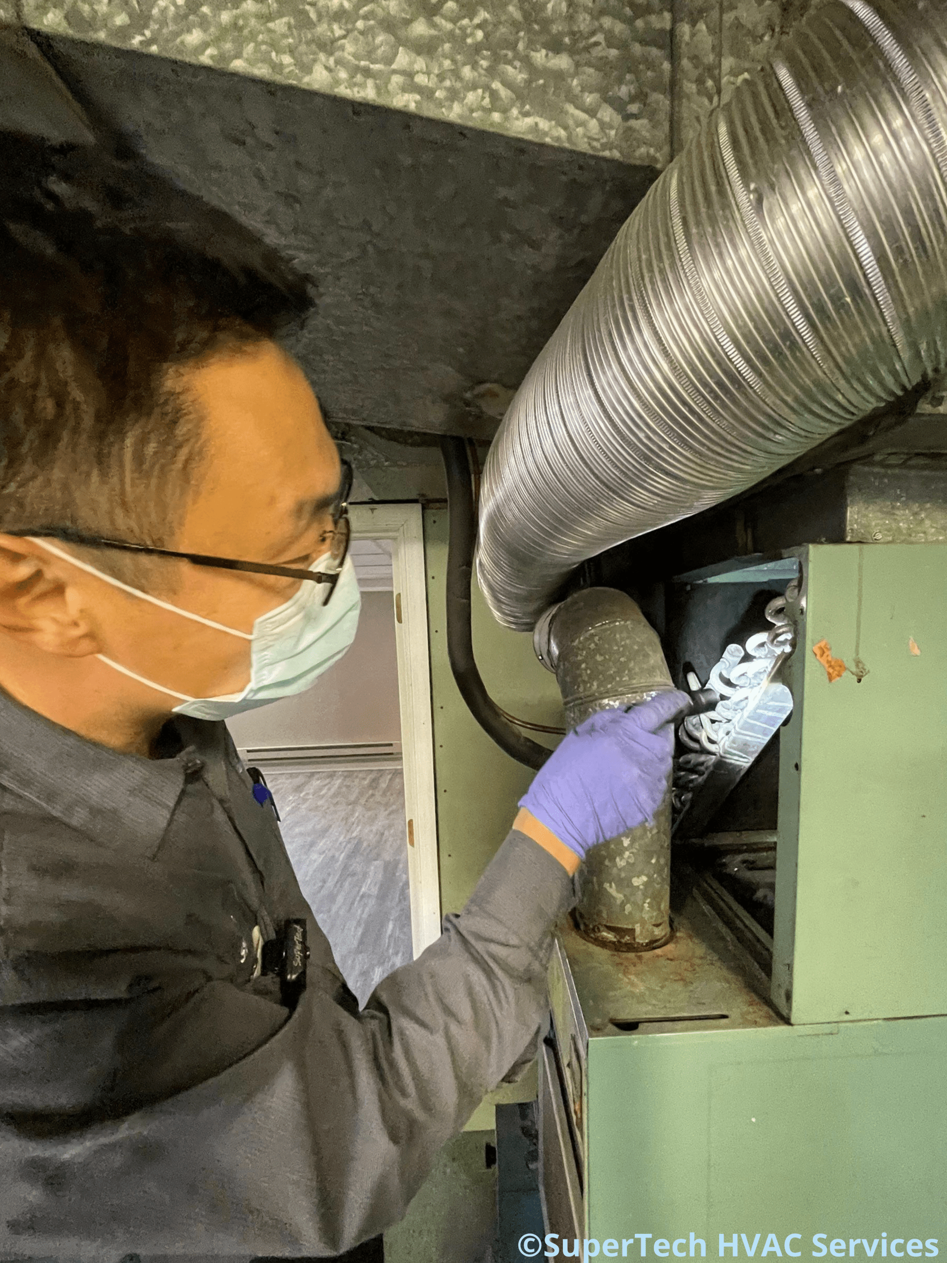 HVAC inspection checking evaporator coil HVAC inspection checking evaporator coil