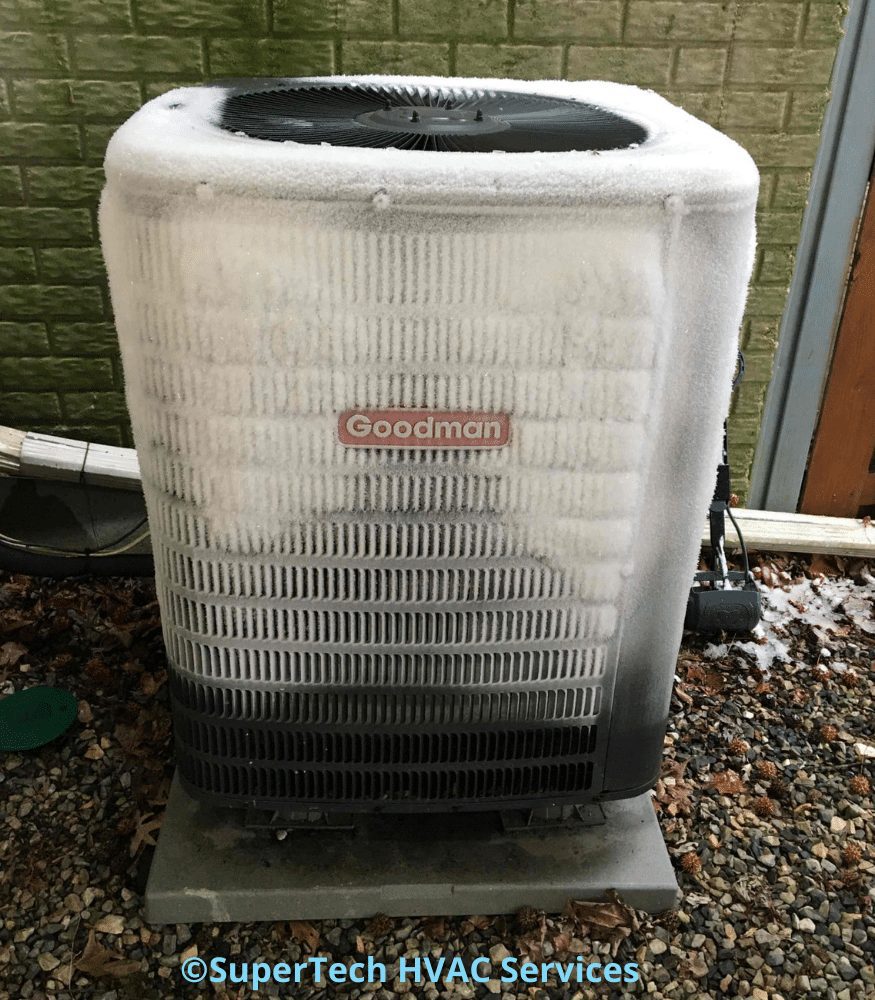 frozen heat pump condenser in Laurel Maryland frozen heat pump condenser in Laurel Maryland