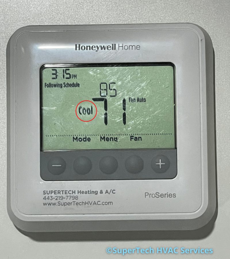 thermostat set to cool thermostat set to cool